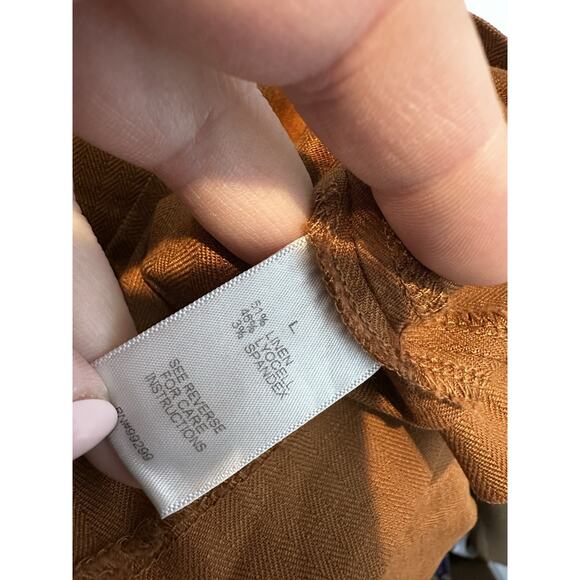 Evereve L Women Alexa Double Breasted Linen Blazer Unlined Padded Shoulder Z26 - Picture 10 of 11